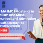 IGNOU MAJMC Admission
